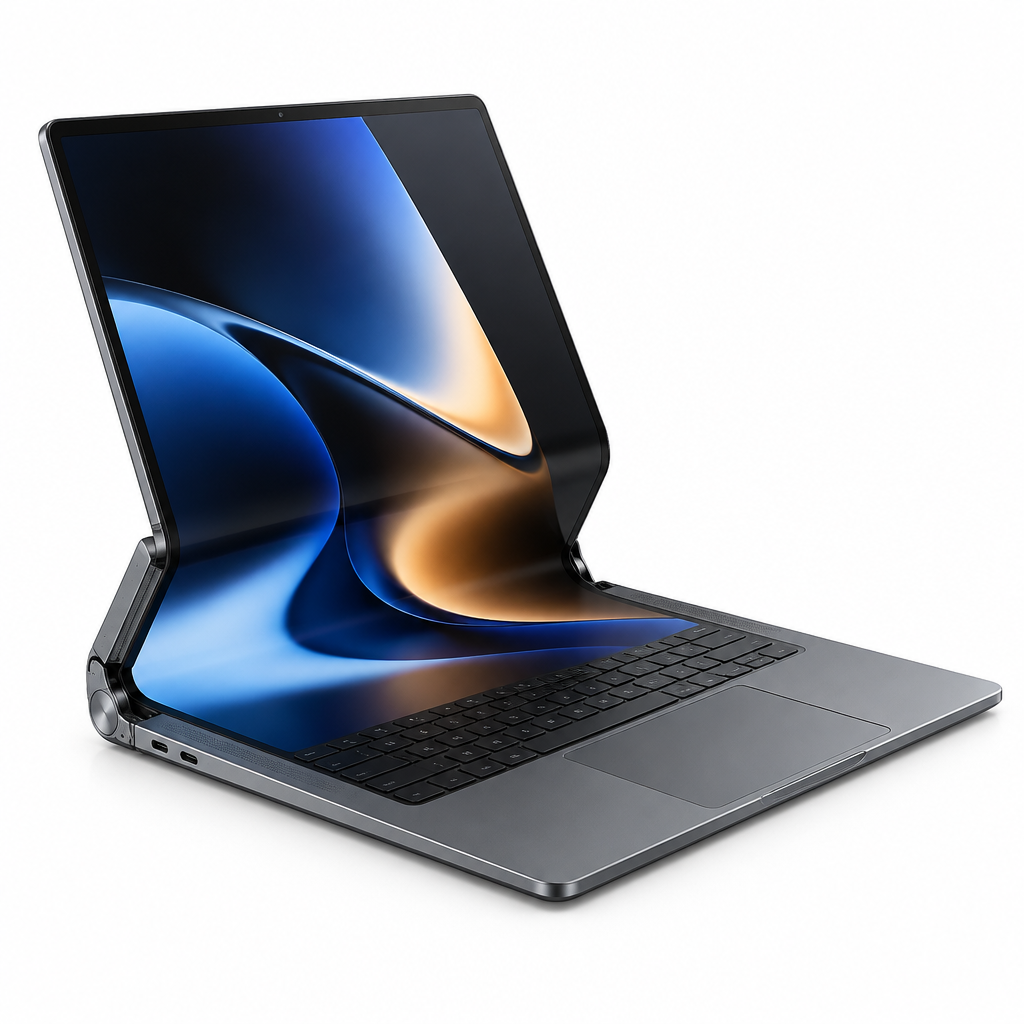 Flexbible Laptop desplegada con pantalla OLED de 18 pulgadas